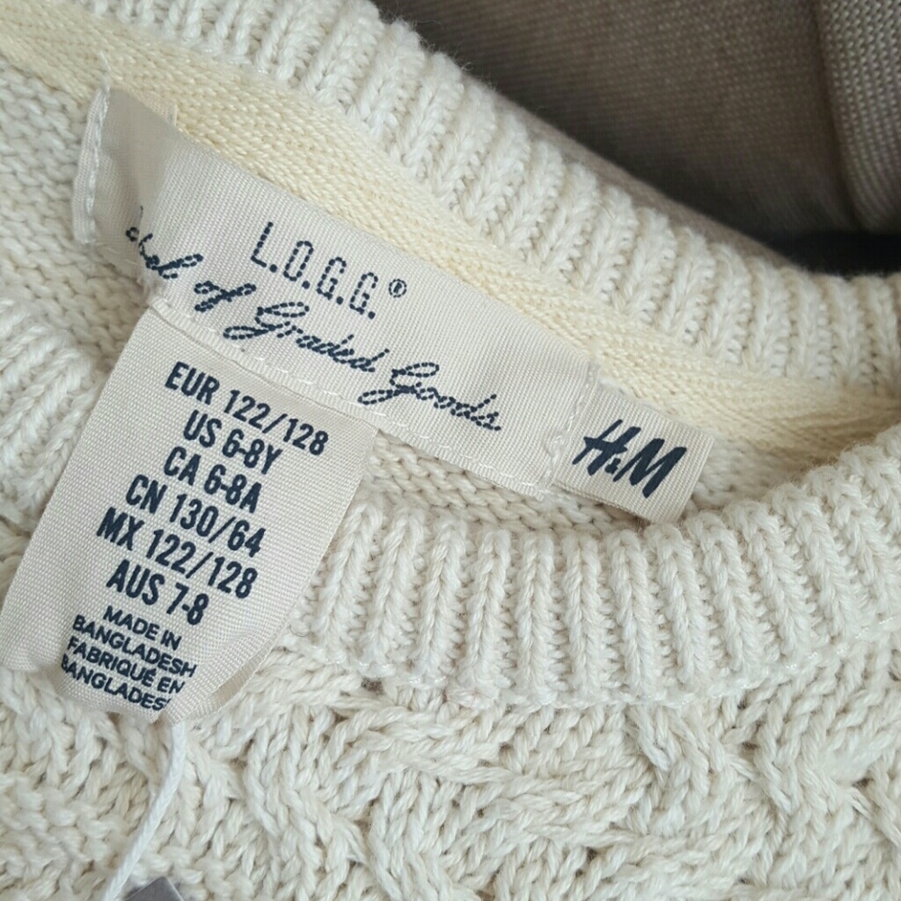 Pima cotton girl's knitted beige sweater - Picture 5 of 6